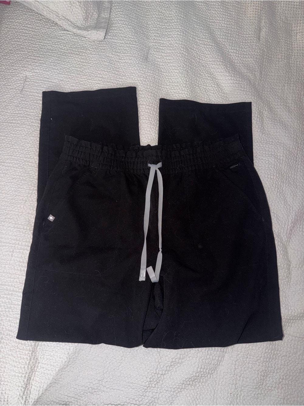 Figs Black Boot Cut Drawstring Scrub Pants